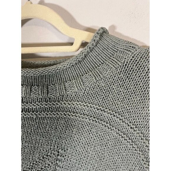 Basic Editions Sweater Men 2X Green Crew Snowflake Winter Neutral Retro Y2K 80s - Picture 8 of 12